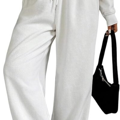 Women’s drawstring loose casual wide leg sweatpants