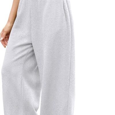 Baggy wide leg drawstring athletic joggers lounge pants, pockets