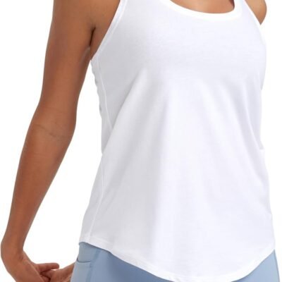 cotton racerback loose scoop neck tank