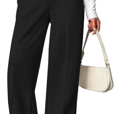 High waisted baggy wide leg sweatpants, elastic elevated seams, pockets