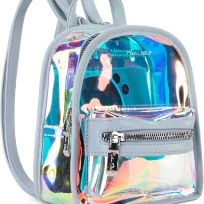 Clear Backpack for Stadium Events See Through Mini Backpack Holographic Bag