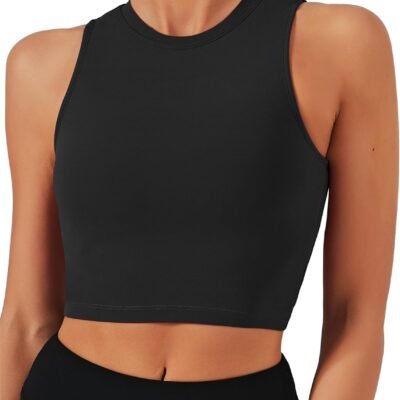 Removable padded yoga crop top sports bra
