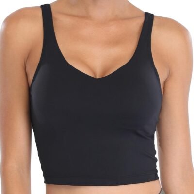 Longline padded crop top sports bra