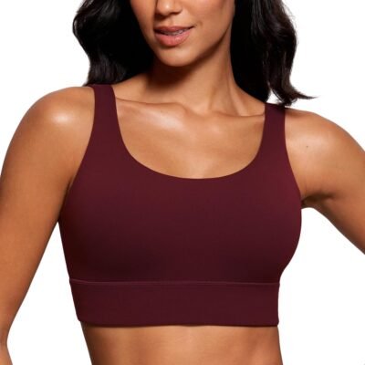 Sports Bra - Scoop Neck Padded Low Impact Yoga Bra