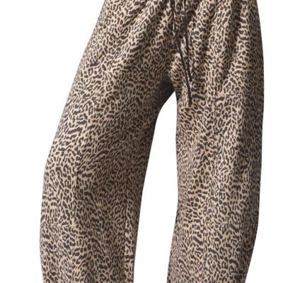 Leopard print cheetah baggy sweatpants, fall winter lounge pants, pockets
